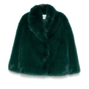 Stand Studio Moss Green Faux Fur Coat
